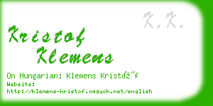 kristof klemens business card